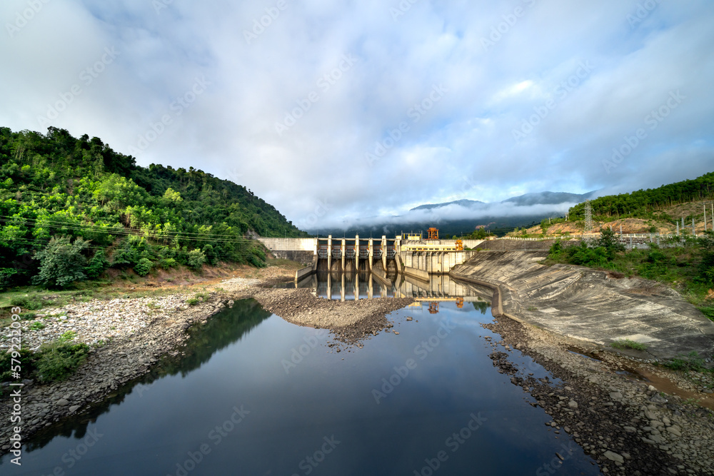 Small hydroelectric dam in Quang Tri province, Vietnam Small hydroelectric dam in Quang Tri province, Vietnam