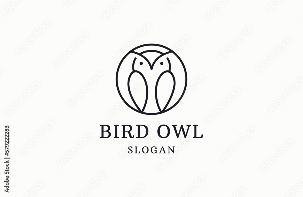 Owl Logo icon wing creative Modern Design line art icon .