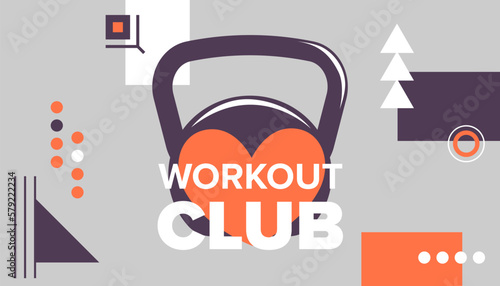Work club, fitness center or gym business card