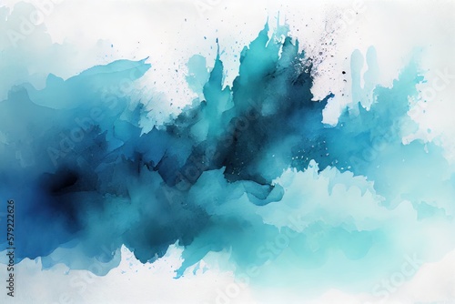 Blue Abstract Watercolor Background, Generative AI