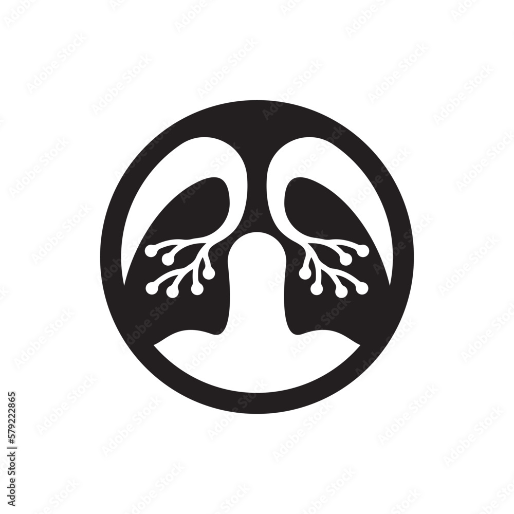 Lungs logo vector icon design Lungs logo vector icon design