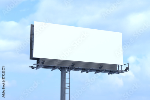 blank billboard on blue sky