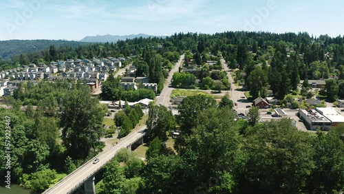 Drone view of Duvall in Washington photo