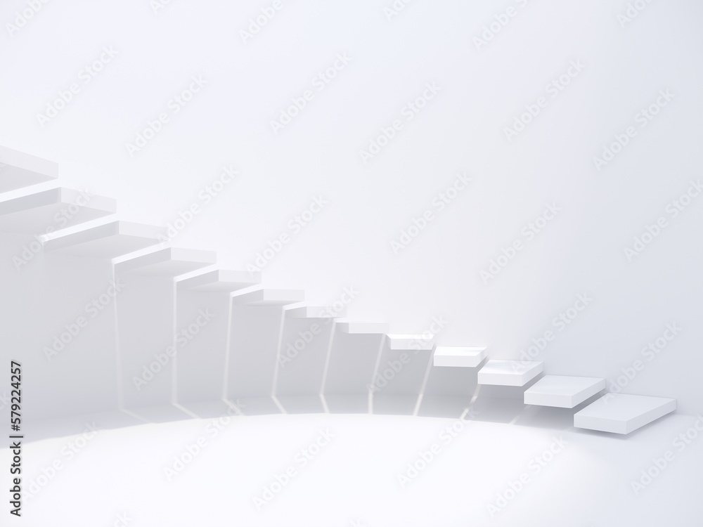 modern staircase in white space, 3d rendering modern staircase in white space, 3d rendering