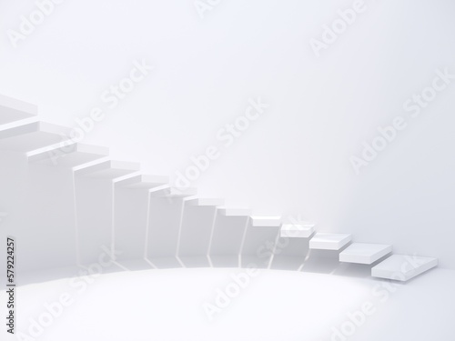 modern staircase in white space, 3d rendering