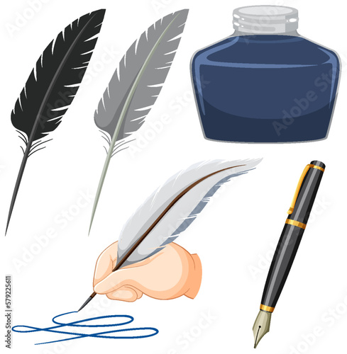 Quill pens and Inks collection