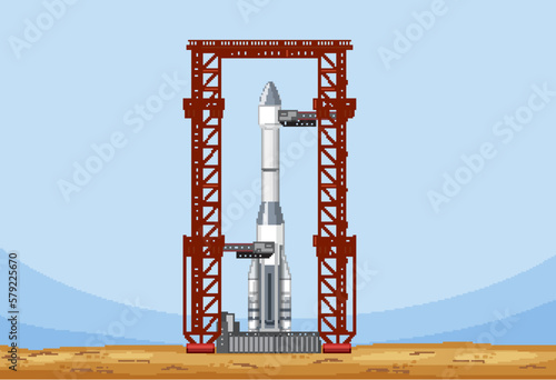 Rocket Launch Scaffolding Vector