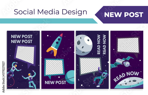 Social media design set for new post promo