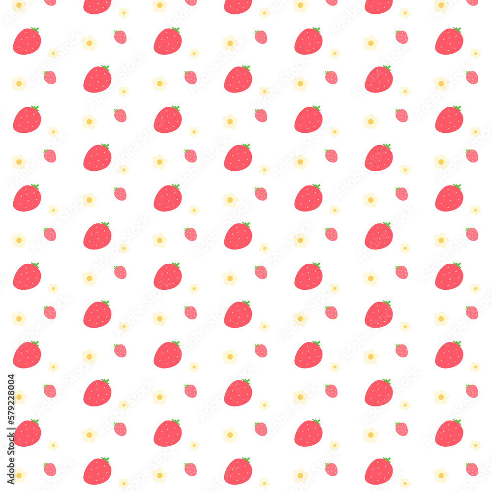 Strawberry and flower illustration pattern
,딸기와 꽃 패턴 일러스트 Strawberry and flower illustration pattern
,딸기와 꽃 패턴 일러스트