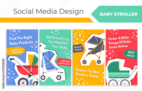 Social media set for online baby stroller sale