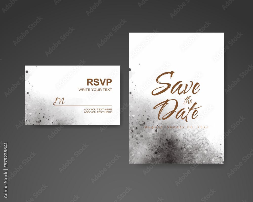 Wedding invitation with abstract watercolor background Wedding invitation with abstract watercolor background