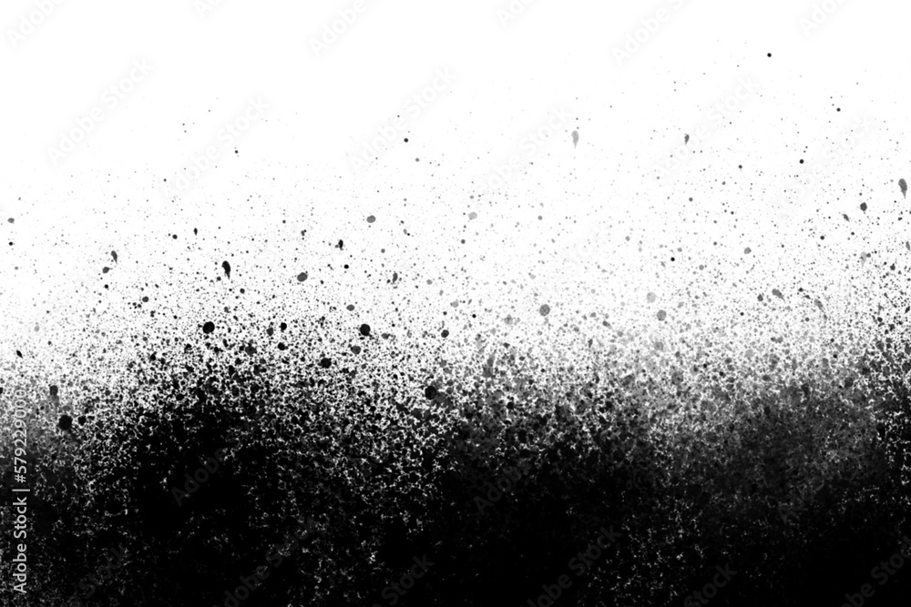 Grunge background of black and white. Abstract illustration texture of cracks, chips, dot on transparent background PNG file