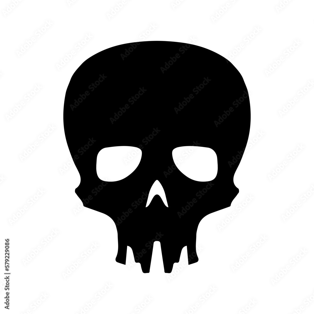 Minimalist vector of a skull logo.