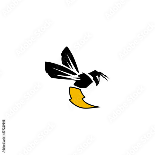 Vector graphic of a bee coupled with lightning