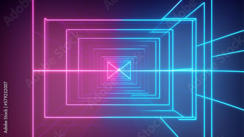 Arte Abstracto Neón con Líneas, IA Generativa