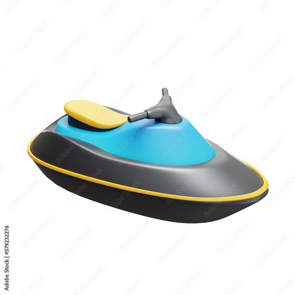 Speed boat 3D Icon