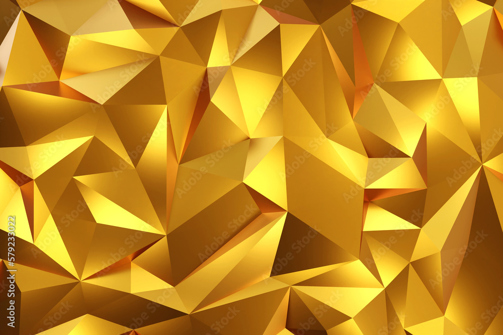 Abstract geometric gold color background, polygon, low poly pattern. 3d render illustration. Abstract geometric gold color background, polygon, low poly pattern. 3d render illustration.