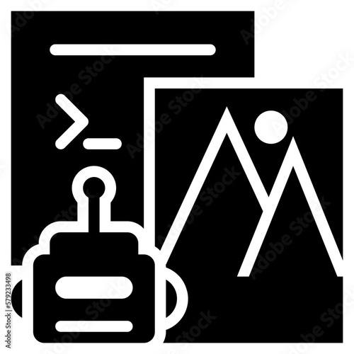 prompt generative ai robot picture code icon solid glyph