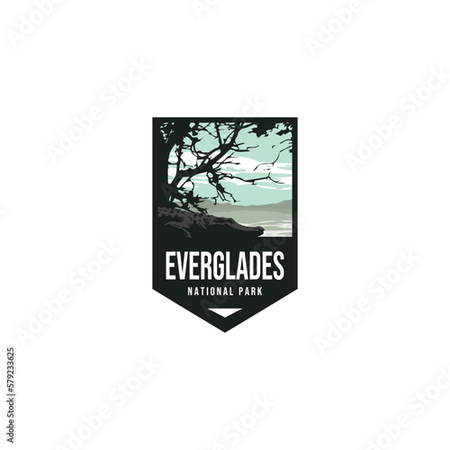Everglades National Park logo badge emblem sticker patch vector illustration