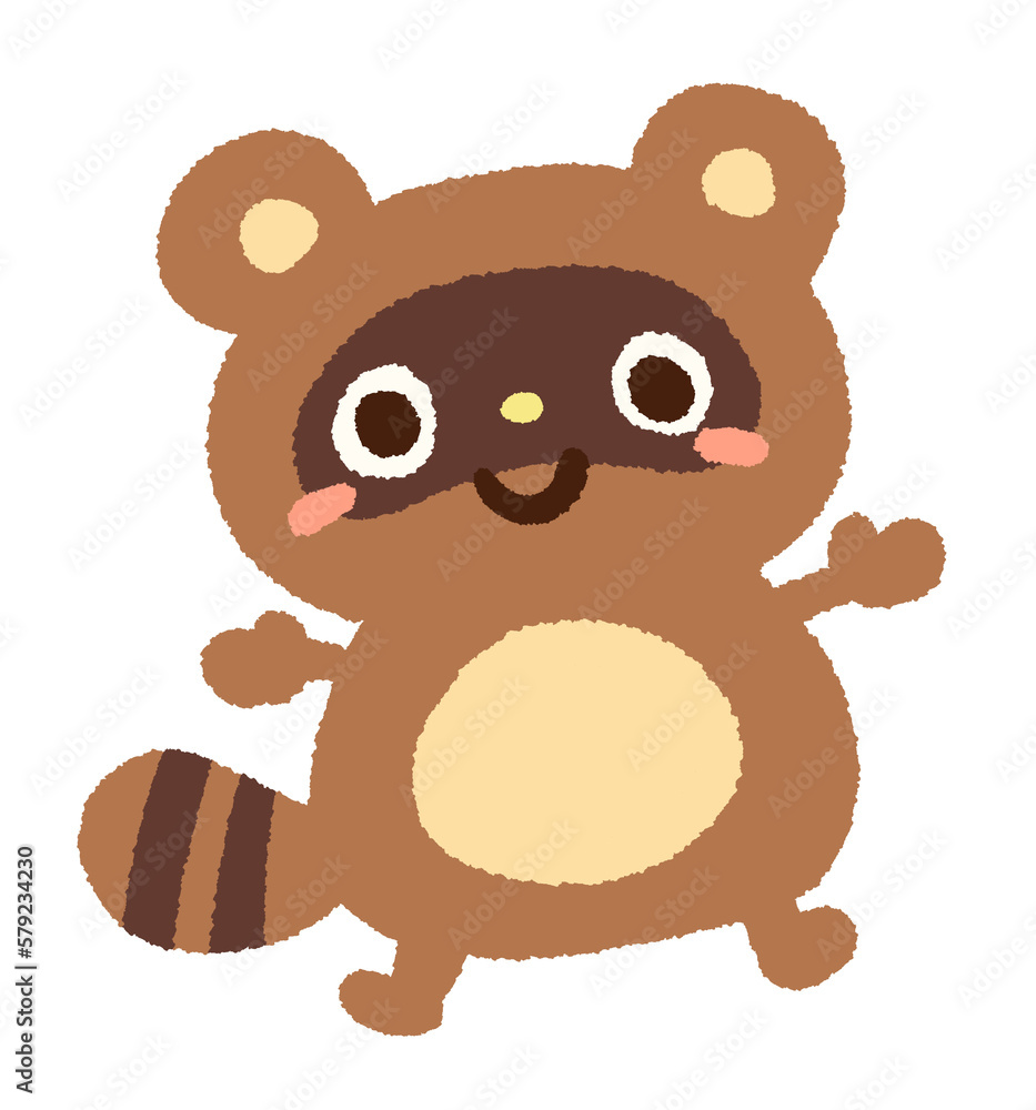 Obraz premium かわいいタヌキのイラスト