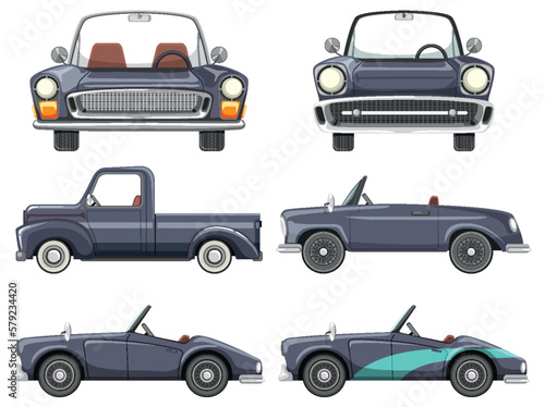 Set of car isolated