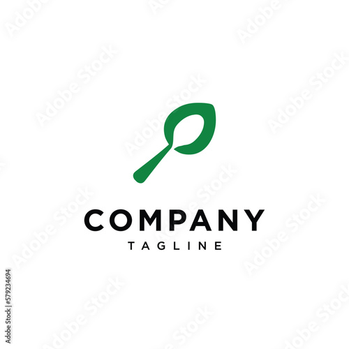 
Leaf Spoon icon logo vector template