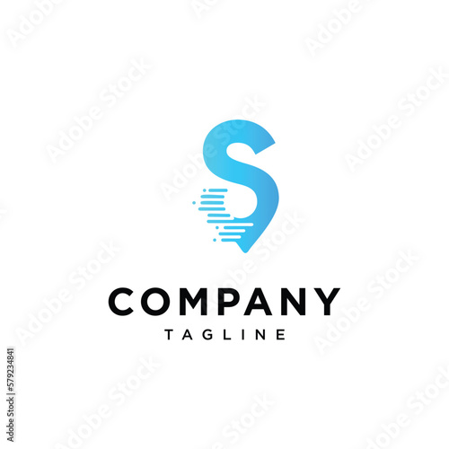 Letter S and Map pin logo icon vector template
