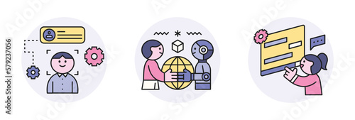 Artificial Intelligence. AI Chat. cooperation between humans and robots.