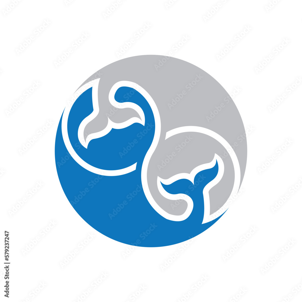 Whale tail infinity logo vector icon design Whale tail infinity logo vector icon design