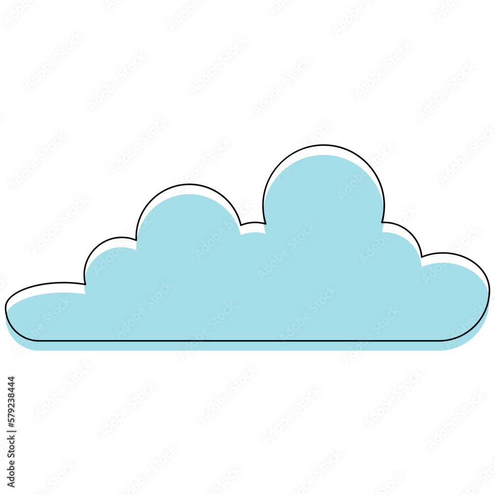 Blue Cloud Outline Shapes Blue Cloud Outline Shapes