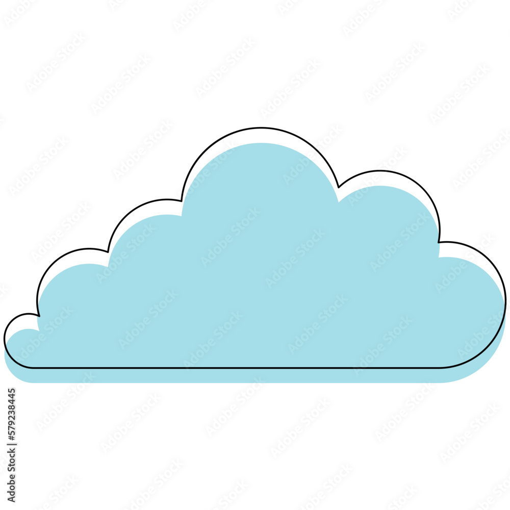 Blue Cloud Outline Shapes Blue Cloud Outline Shapes