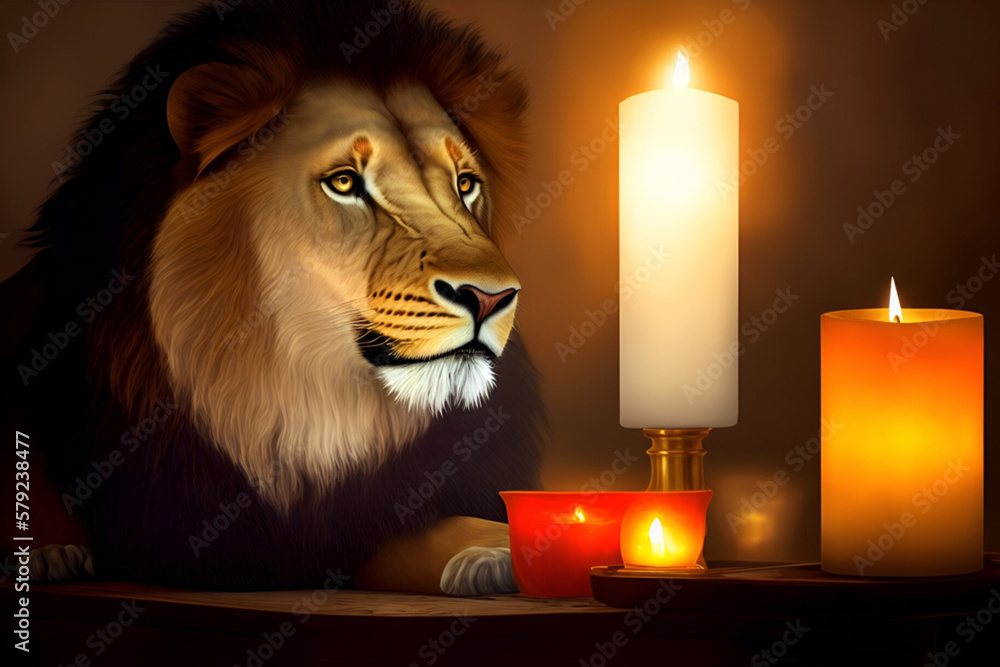 lion and candle