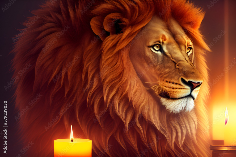 Naklejka premium portrait of a lion