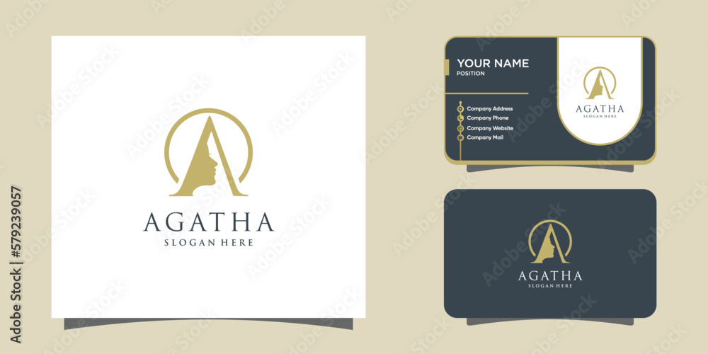 Woman beauty logo design with letter A concept idea Stock Vector ...