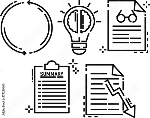 Set of Business Plan Simple Line Icon
