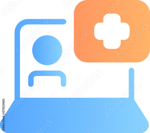 Online Consultation Icon Vector - This icon is typically designed to represent an online consultation or appointment. It may feature an image of a doctor's coat or a medical symbol