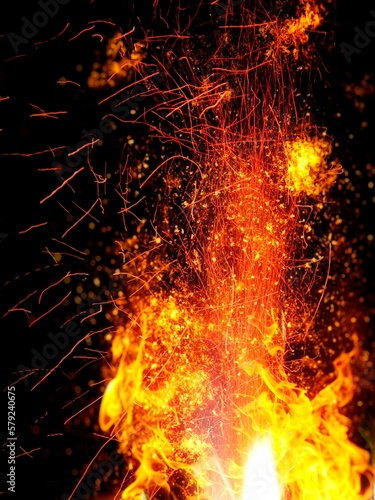 燃え上がる火炎のイラスト背景