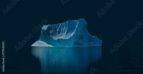 Billede på lærred Melting icebergs by the coast of Greenland, on a beautiful summer day - Melting