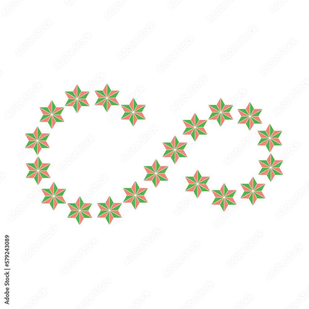 stars arrange as infinity shape vector illustration eps