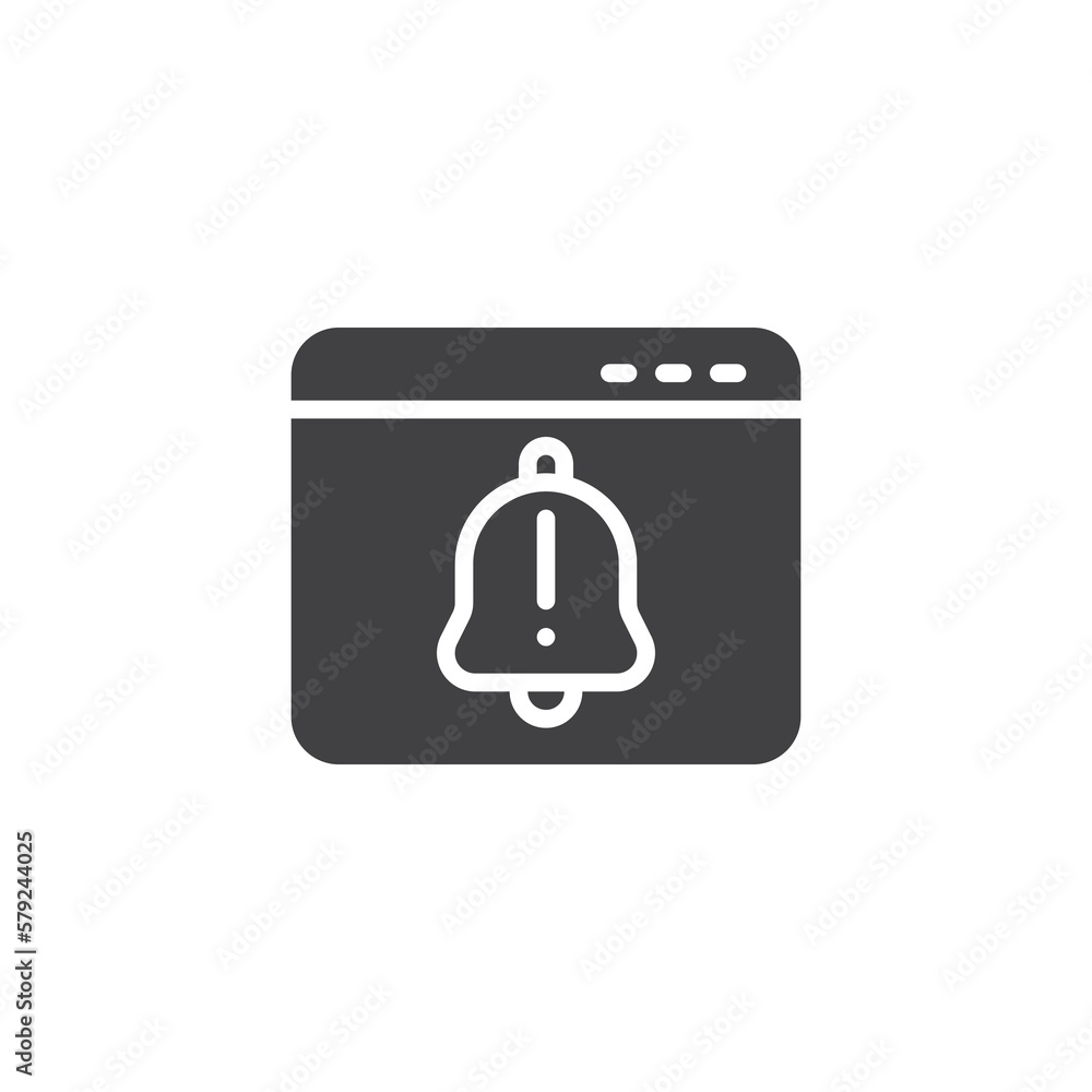 Website notification vector icon Website notification vector icon
