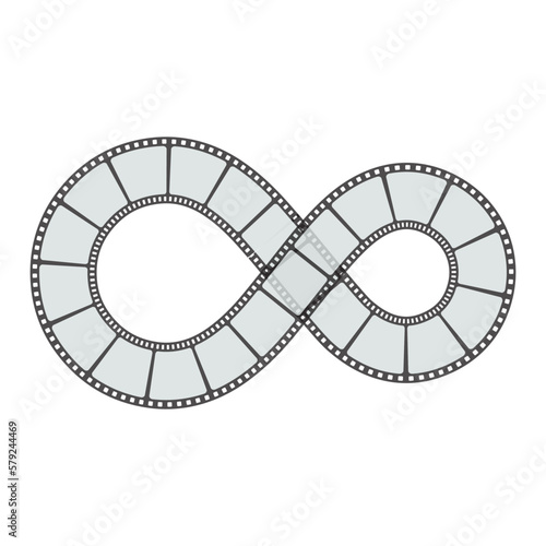 film reel round infinity vector illustration