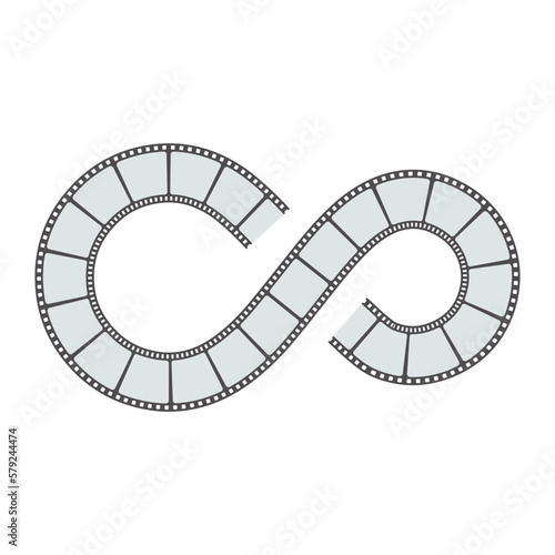 infinity symbol film reel vector illustration
