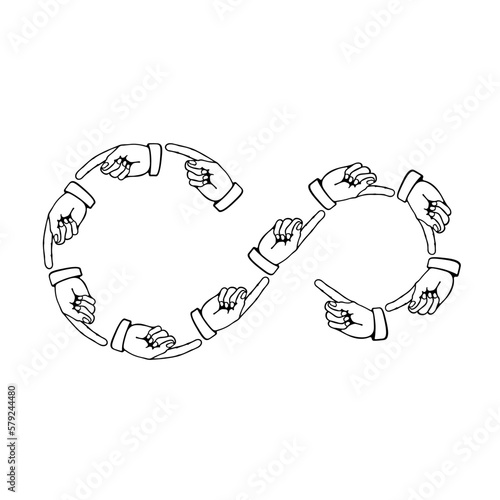hand finger pointing infinity 