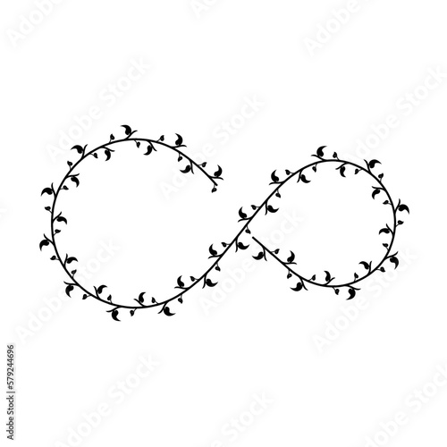 floral decorative design infinity shape vector illustration eps 