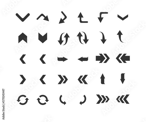 set design arrows icons collection 
