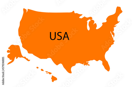 orange usa map vector illustration