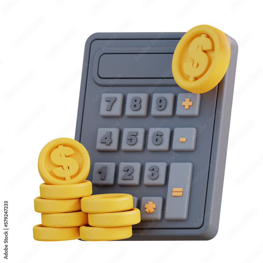 3d Illustration of a financial calculator 3d Illustration of a financial calculator