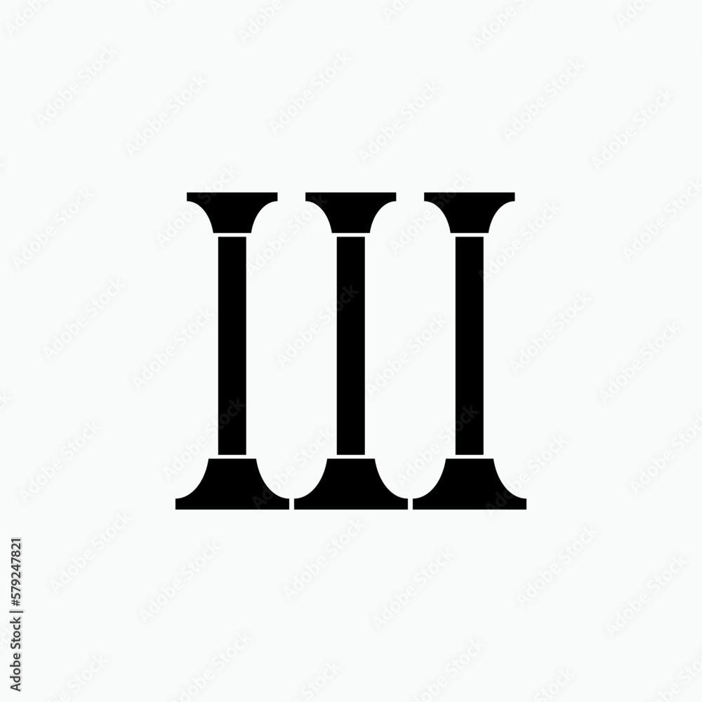 Pillar Icon. Justice Sign. Ancient Column or Architecture Symbol - Vector Pillar Icon. Justice Sign. Ancient Column or Architecture Symbol - Vector