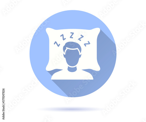 Insomnia icon with long shadow for graphic and web design.