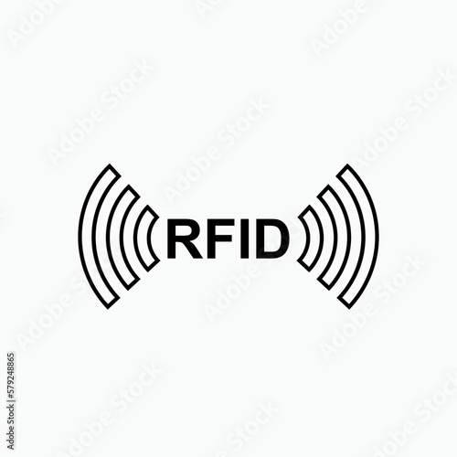RFID or Radio Frequency Identification Vector Icon for Apps and Websites.    